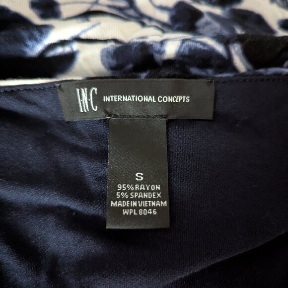 INC international concepts Navy and white floral dress - small - Picture 7 of 7